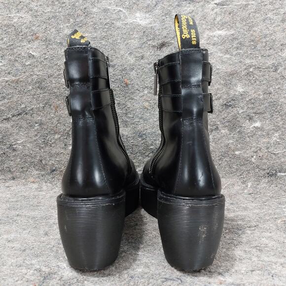 Dr. Martens Caitlin Boots Women's Size 10 Black Platform Wedge Leather Grunge - Picture 4 of 9